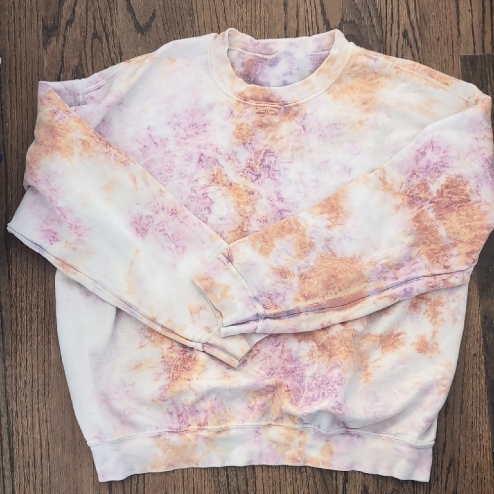 Urban Outfitters Tie-Dye Crewneck Sweater - Purple and Orange